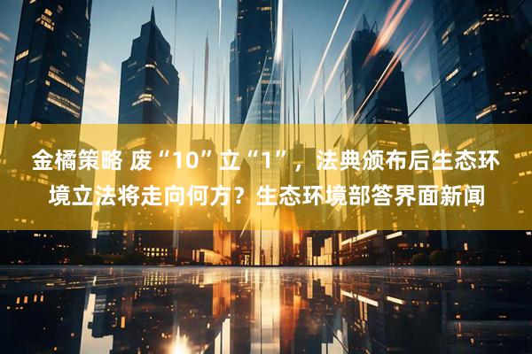 金橘策略 废“10”立“1”，法典颁布后生态环境立法将走向何方？生态环境部答界面新闻