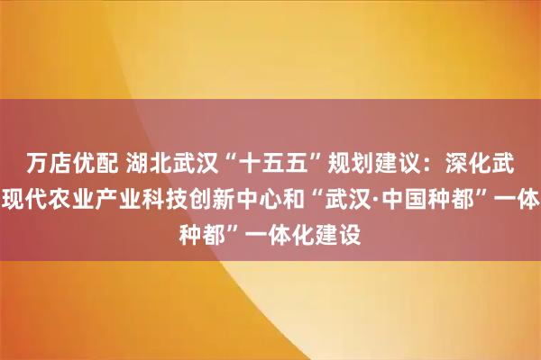 万店优配 湖北武汉“十五五”规划建议：深化武汉国家现代农业产业科技创新中心和“武汉·中国种都”一体化建设